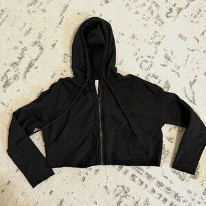 Alo Cropped Zip Up Sweatshirt